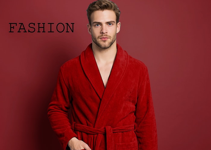 poodiran bathrobe towel red