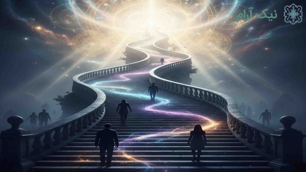 A group of people walking up stairs
AI-generated content may be incorrect.