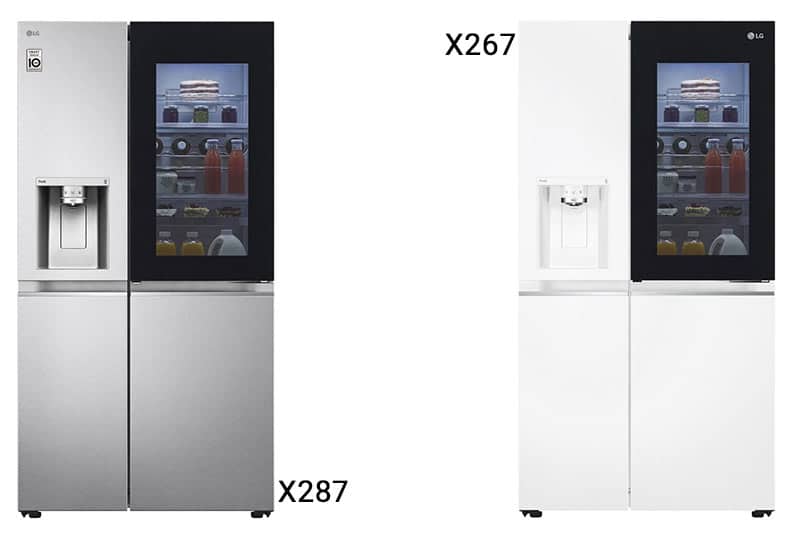 X267 مقایسه یخچال ساید بای ساید ال جی X267 و X287 و X257 - مجله چرخونکی