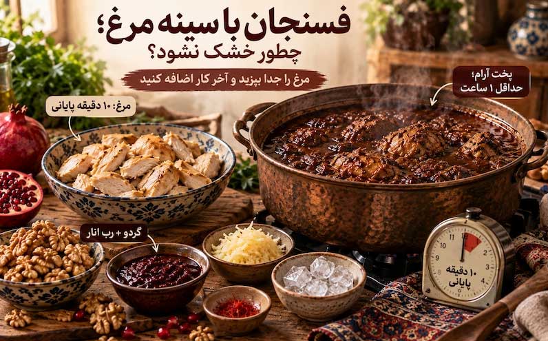 فسنجان با سینه مرغ