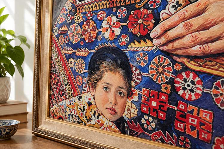 کیفیت تابلو فرش از نمای نزدیک